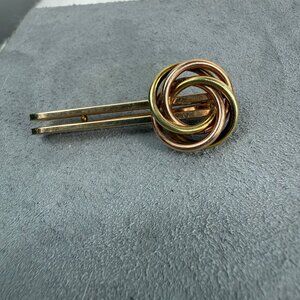 Vintage Krementz USA Gold Tone Love Knot Tie Clip Men's MCM
